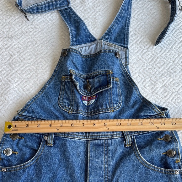 Helen Vintage Blue Denim Women Jeans Overalls Sz S - Picture 4 of 10